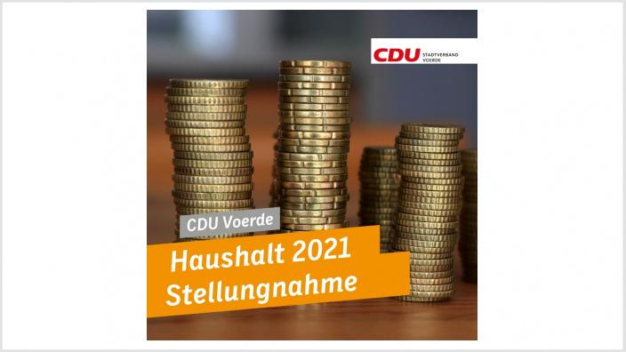 Haushalt 2021 - Stellungnahme der CDU-Fraktion